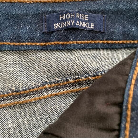 Kaari Blue Jeans Button Fly High Rise Frayed Hem Skinny Ankle Jeans Size 14 NEW - Picture 7 of 14